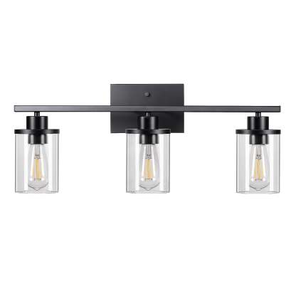 EDISHINE 3-Light Dimmable Vanity Light, Matte Black-HHVL04F