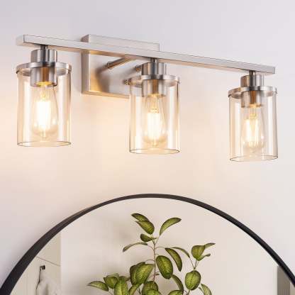 EDISHINE 3-Light Dimmable Vanity Light, Brushed Nickel-HHVL04G