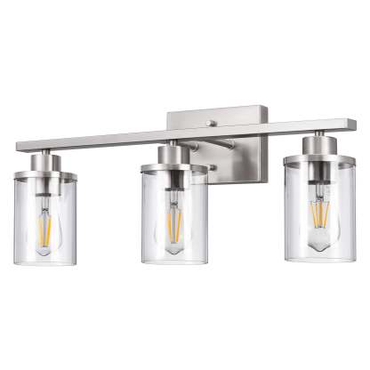 EDISHINE 3-Light Dimmable Vanity Light, Brushed Nickel-HHVL04G