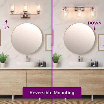 EDISHINE 3-Light Dimmable Vanity Light, Brushed Nickel-HHVL04G