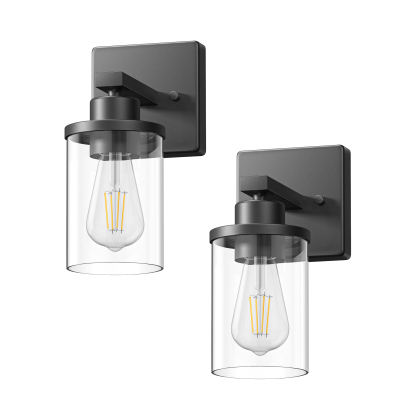 EDISHINE Dimmable Bath Sconce With Glass Shade (Set of 2)-HHVL04K