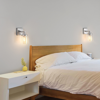EDISHINE Dimmable Bath Sconce With Glass Shade (Set of 2)-HHVL04L