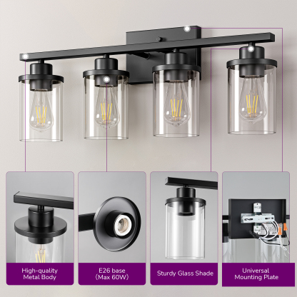 EDISHINE Light Dimmable Vanity Light-HHVL04M