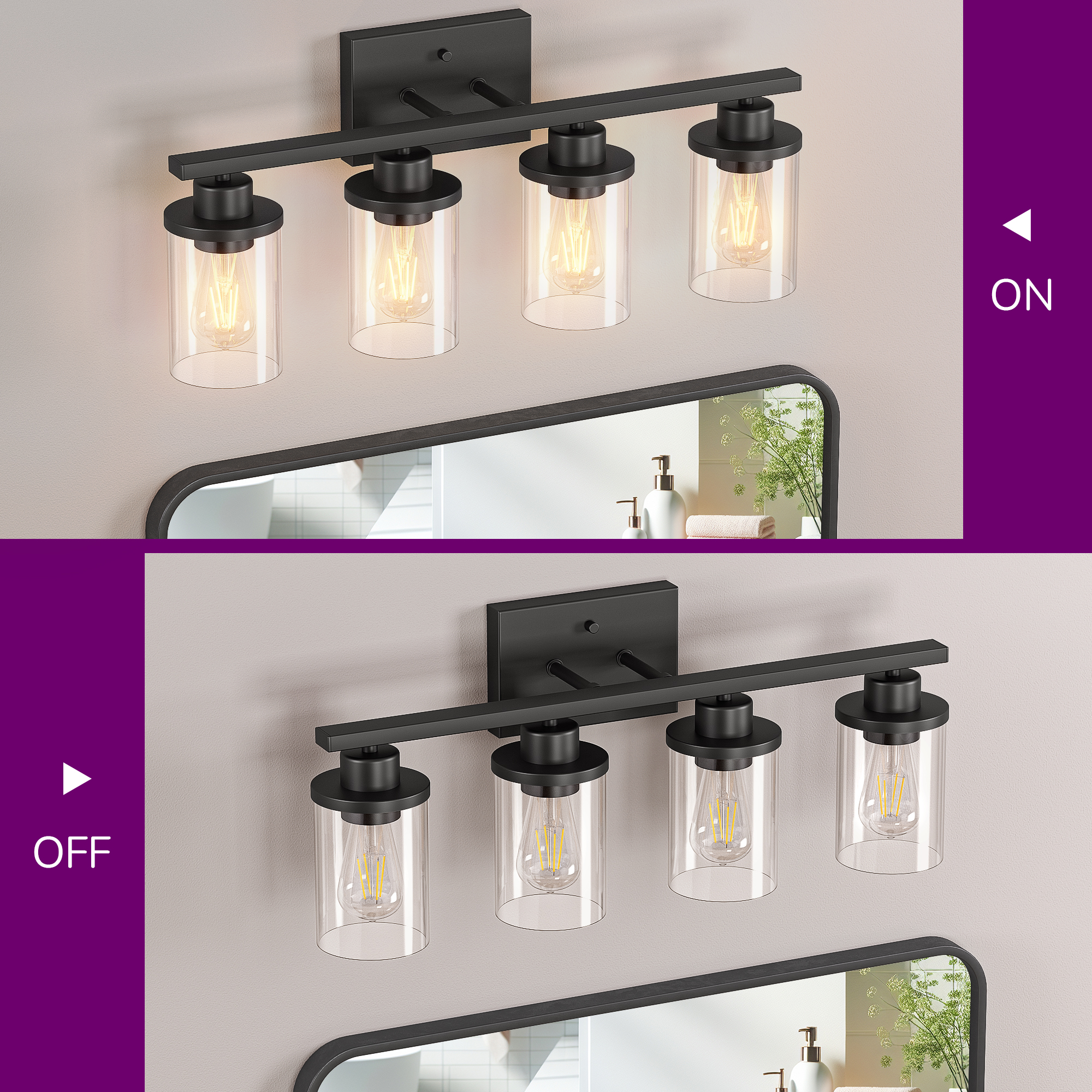 EDISHINE Light Dimmable Vanity Light-HHVL04M