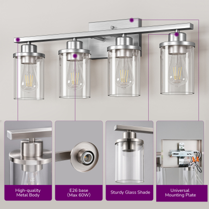 EDISHINE Light Dimmable Vanity Light-HHVL04N
