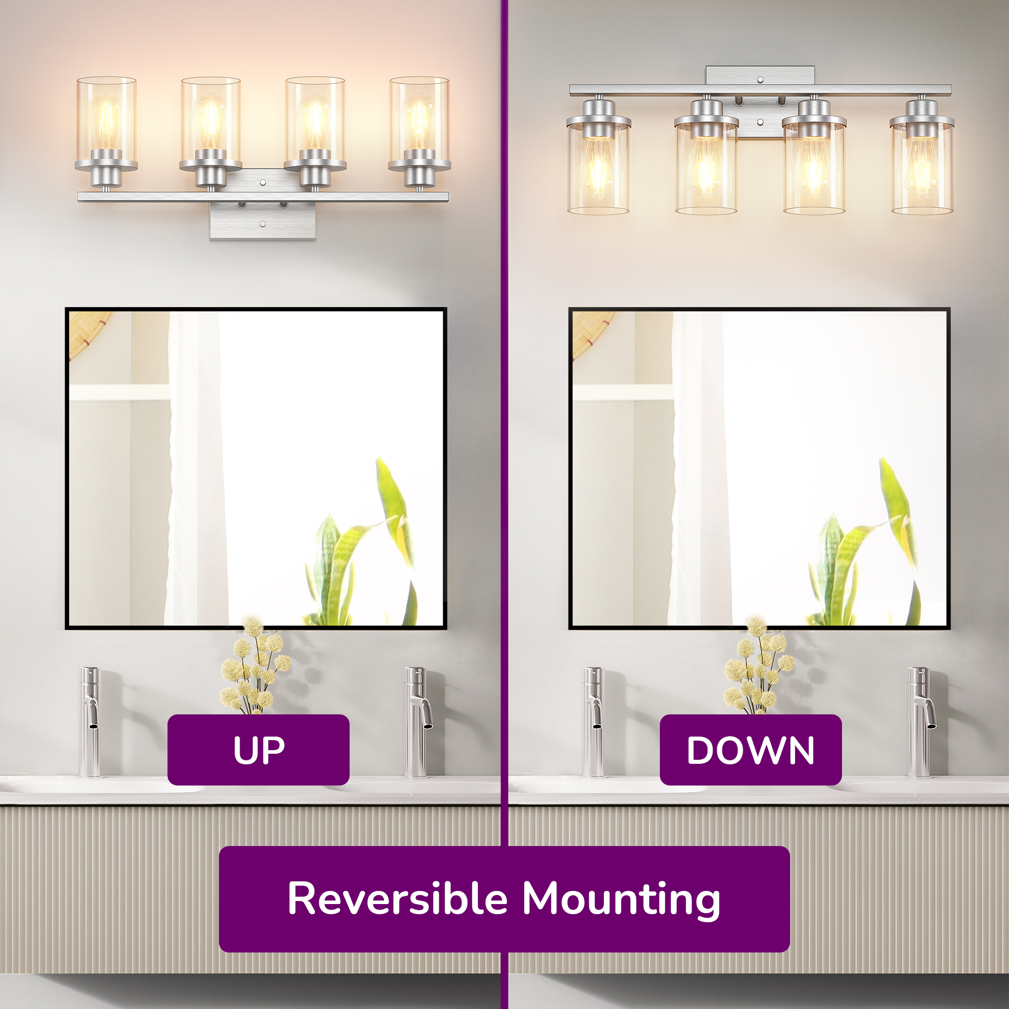 EDISHINE Light Dimmable Vanity Light-HHVL04N
