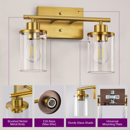 EDISHINE 2 - Light Dimmable Vanity Light-HHVL04P