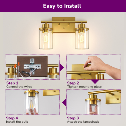 EDISHINE 2 - Light Dimmable Vanity Light-HHVL04P