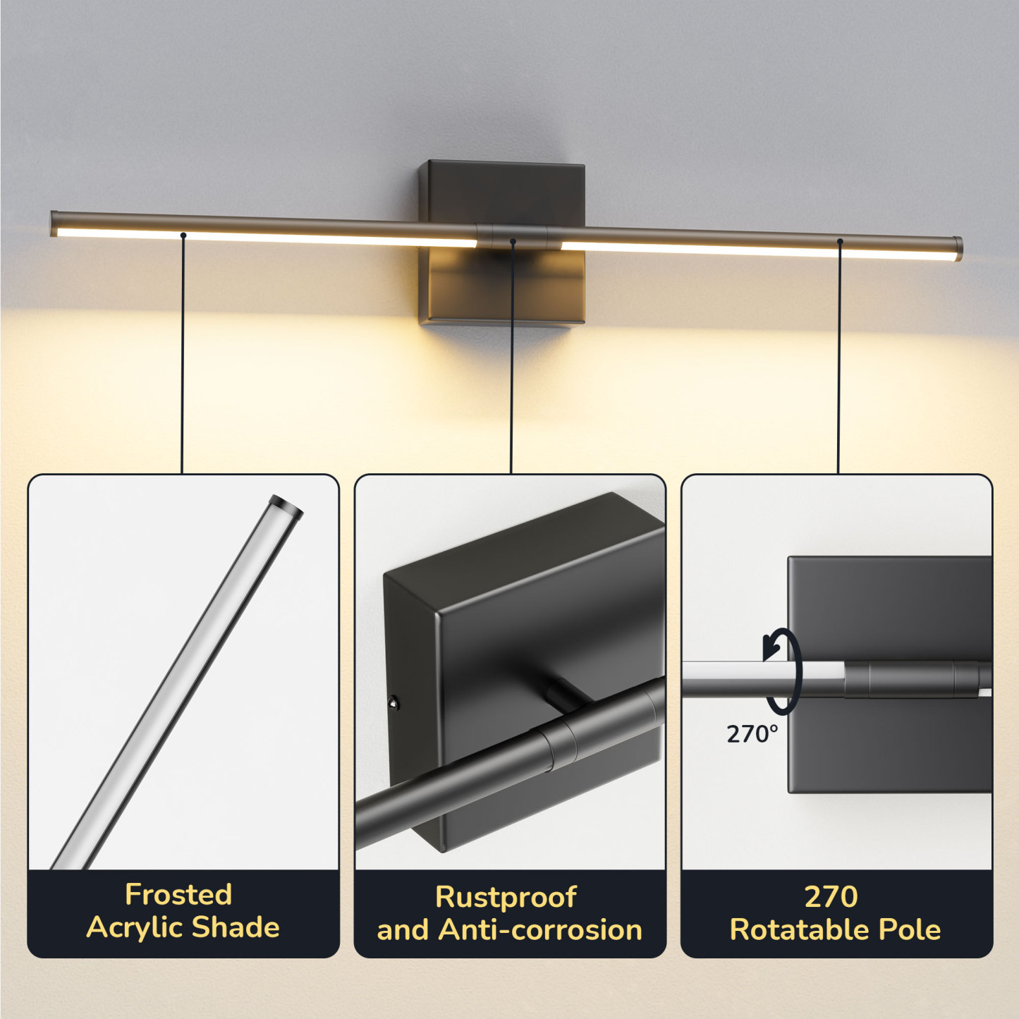 EDISHINE Light 26'' Dimmable Led Bath Bar-HHVL05A