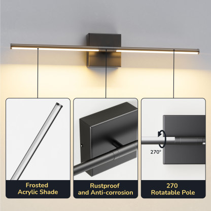 EDISHINE Light 26'' Dimmable Led Bath Bar-HHVL05A