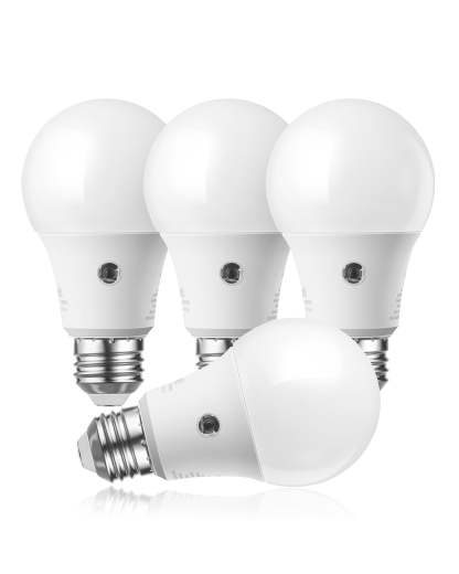 EDISHINE Dusk to Dawn 9W (60W Equivalent) A19 Non-Dimmable Light Bulb (4 Pack)-HLBA19K-B2B