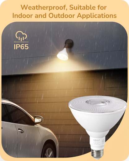 EDISHINE 3000K Warm Light 1800LM LED PAR38 Dimmable Flood Light Outdoor Bulb 4 Pack, 18W (120W Equivalent)-HLBP38H