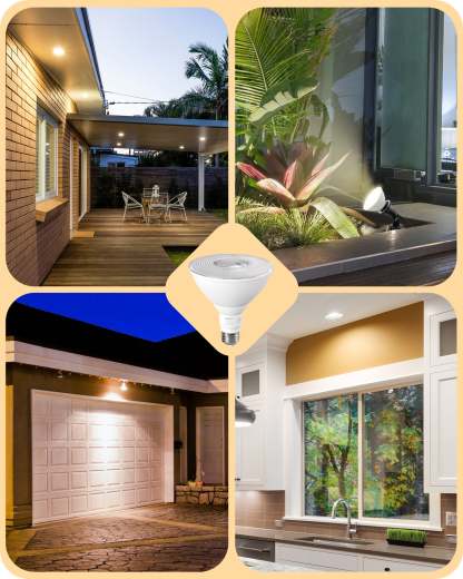 EDISHINE 3000K Warm Light 1800LM LED PAR38 Dimmable Flood Light Outdoor Bulb 4 Pack, 18W (120W Equivalent)-HLBP38H