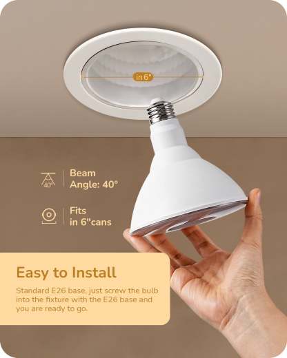 EDISHINE 3000K Warm Light 1800LM LED PAR38 Dimmable Flood Light Outdoor Bulb 4 Pack, 18W (120W Equivalent)-HLBP38H