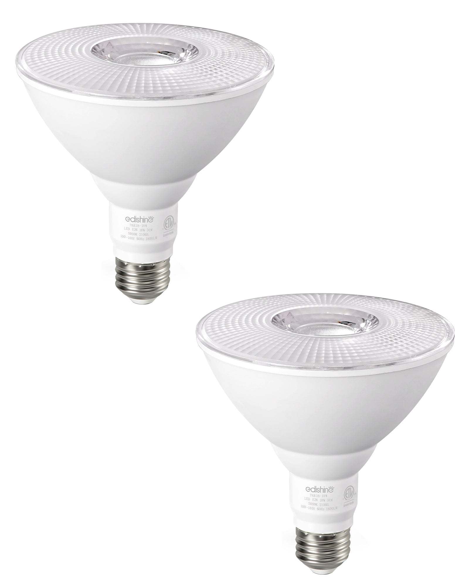 EDISHINE LED PAR38 Flood Light Outdoor Bulb 2 Pack, 18W (120W