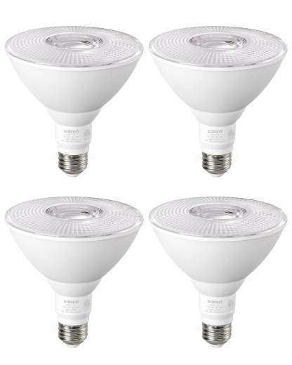 EDISHINE 3000K Warm Light 1800LM LED PAR38 Dimmable Flood Light Outdoor Bulb 4 Pack, 18W (120W Equivalent)-HLBP38H