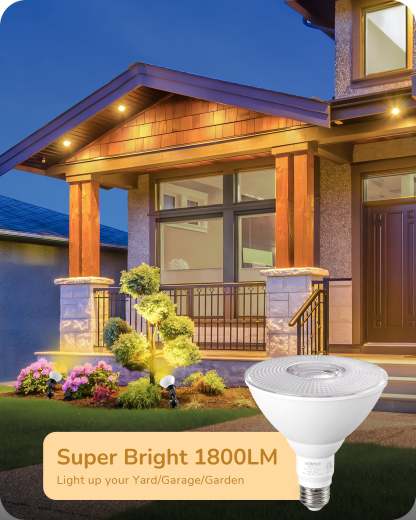 EDISHINE 3000K Warm Light 1800LM LED PAR38 Dimmable Flood Light Outdoor Bulb 4 Pack, 18W (120W Equivalent)-HLBP38H