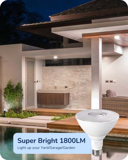 EDISHINE 5000K Daylight 1800LM LED PAR38 Dimmable Flood Light Outdoor Bulb 4 Pack, 18W (120W Equivalent)-HLBP38J