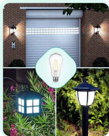 EDISHINE Non-dimmable 8W Dusk to Dawn Edison Light Bulb with 240° Beam Angle & E26 Base (6 Pack)-HLST64B