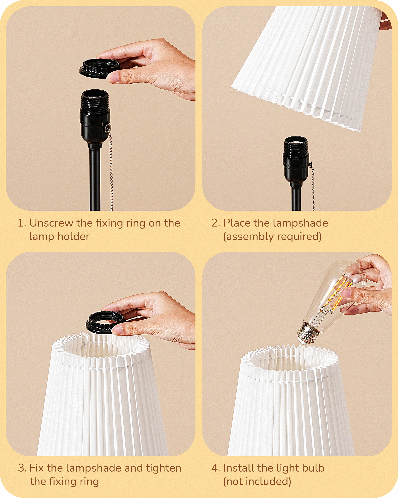 EDISHINE 19.09" Tall Table Lamp-HLTL01D