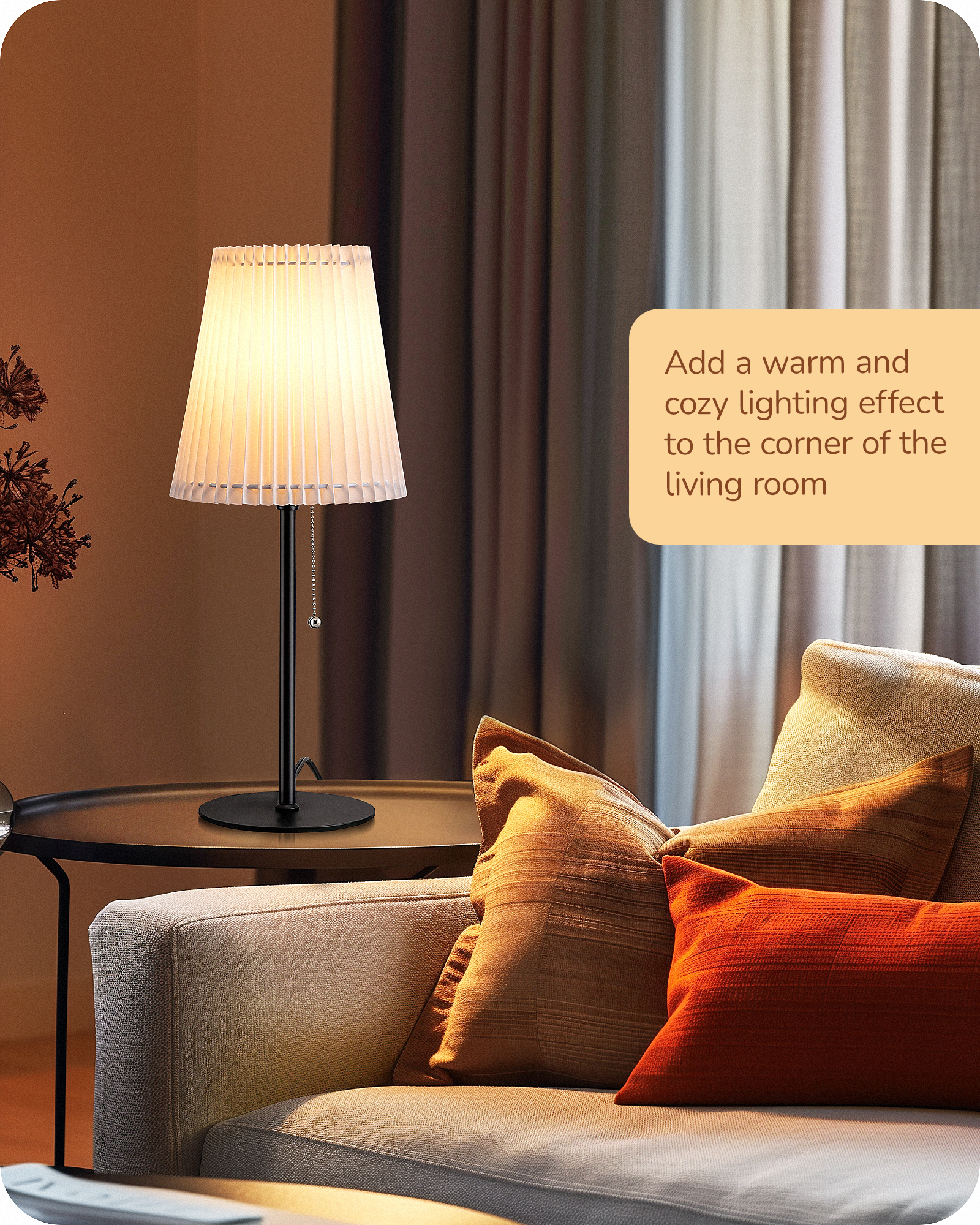 EDISHINE 19.09" Tall Table Lamp-HLTL01D