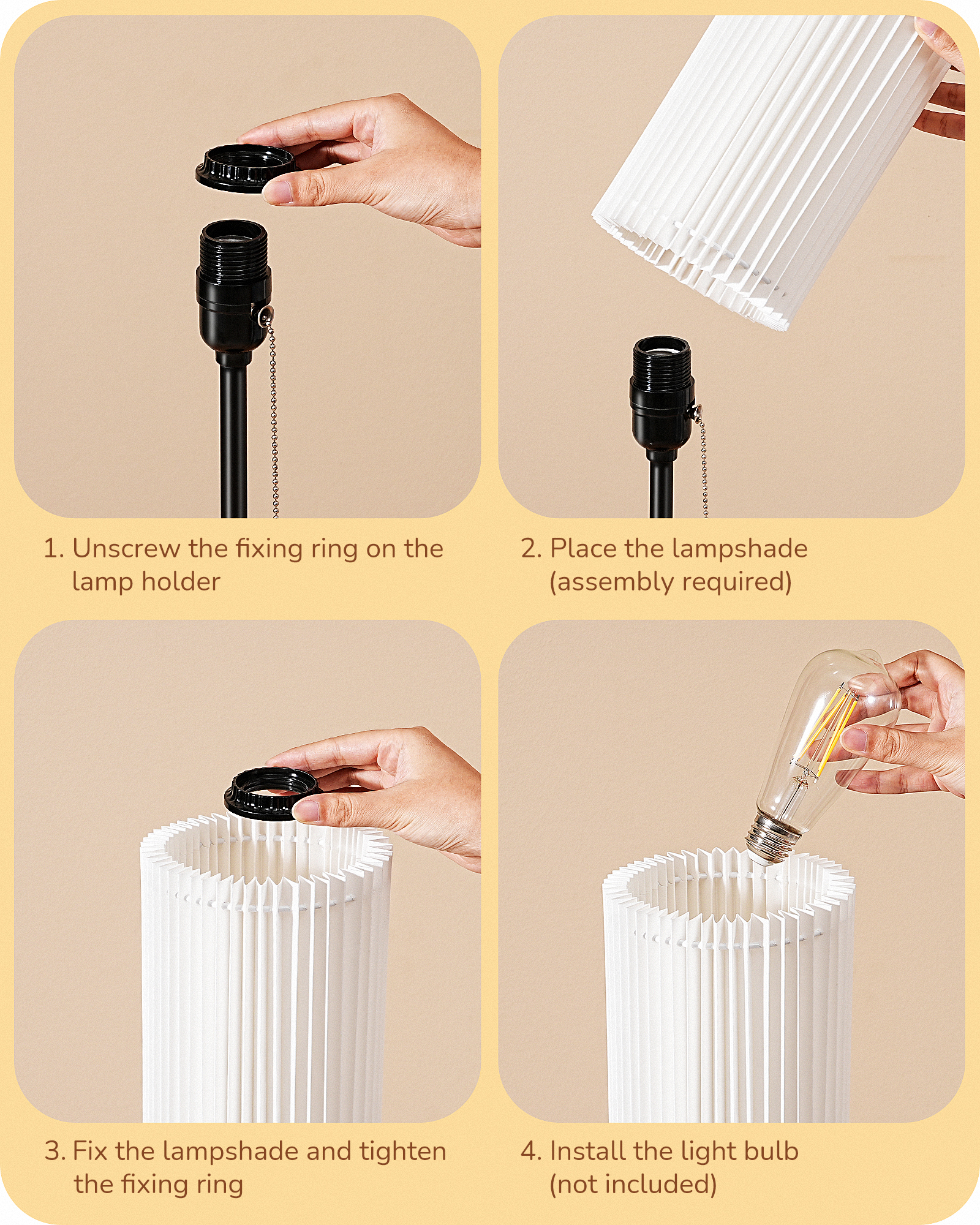 EDISHINE 19.09" Modern Table Lamp-HLTL01E