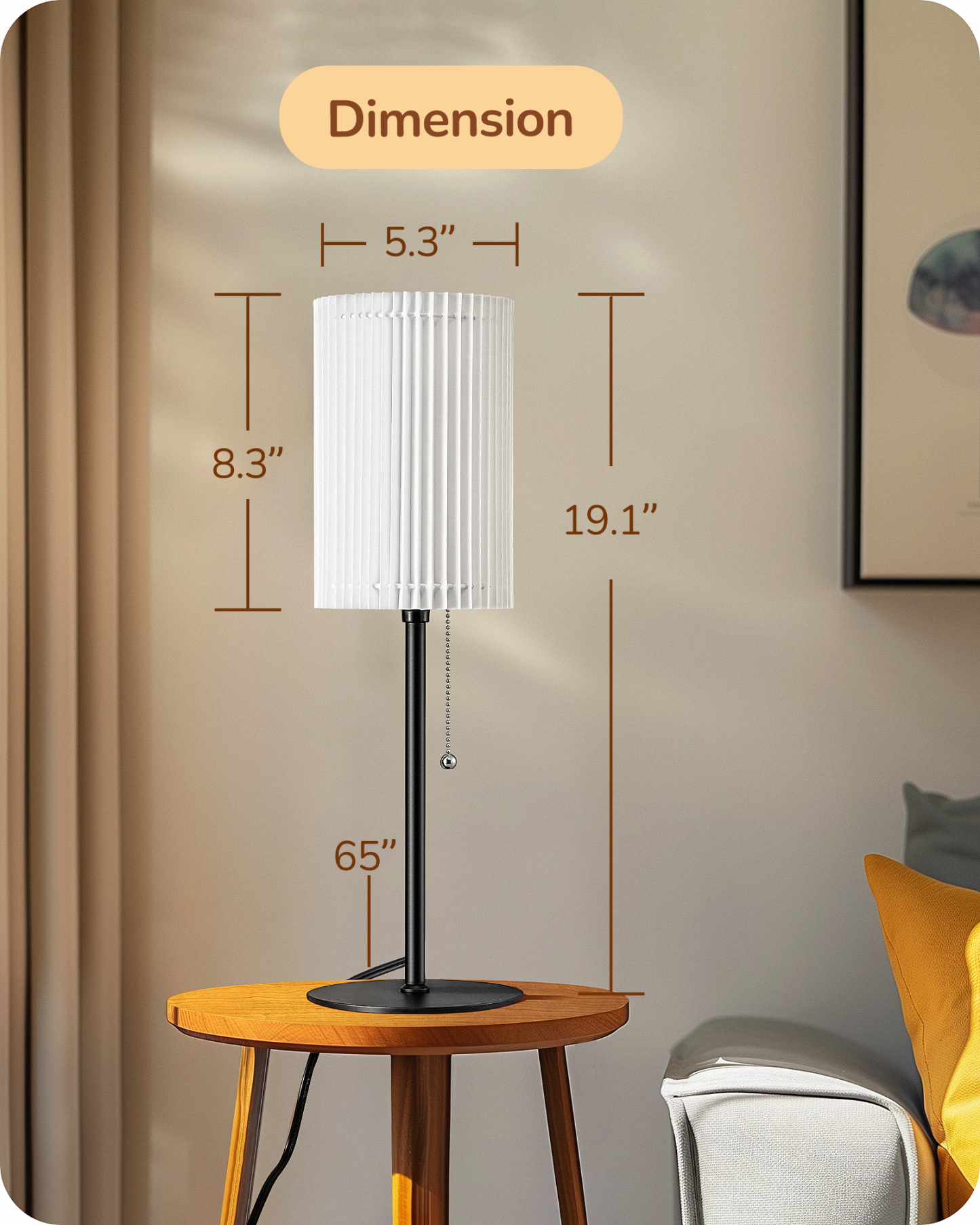 EDISHINE 19.09" Modern Table Lamp-HLTL01E