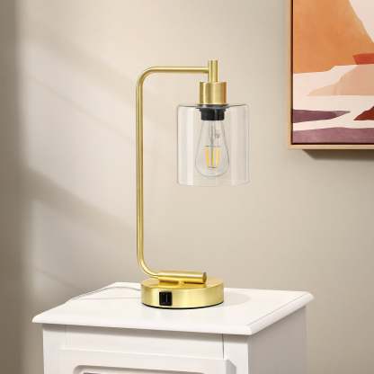 EDISHINE 16.3" Dimmable Table Lamp,USB,Touch Control-HLTL02F1