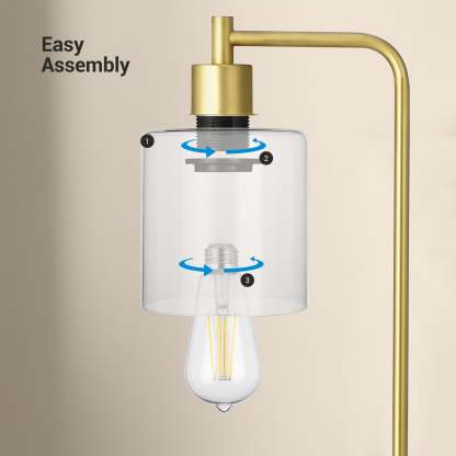 EDISHINE 16.3" Dimmable Table Lamp,USB,Touch Control-HLTL02F1