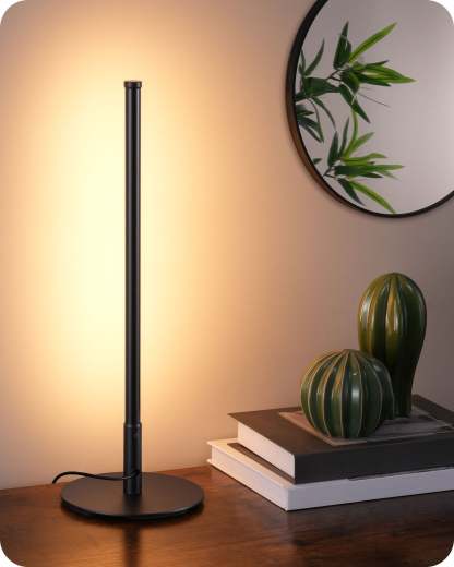 EDISHINE  Dimmable Black 6W Table Lamp with 3 Colour Temperature & Touch Controller, 1 Pack-HLTL02K