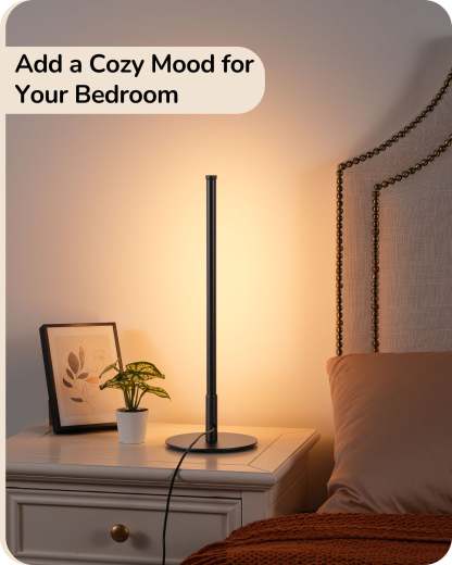 EDISHINE Modern Stepless Dimmable LED Table Lamp, Matte Black (2 Pack)-HLTL22K