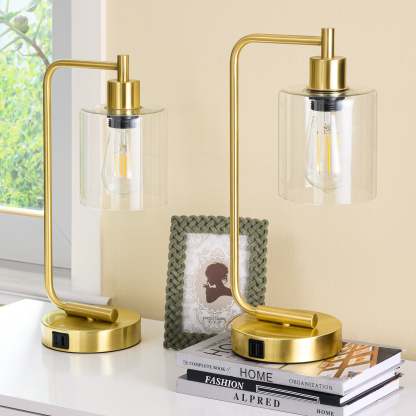 EDISHINE Touch Control Table Lamp Set with USB,Set of 2-HLTL02P