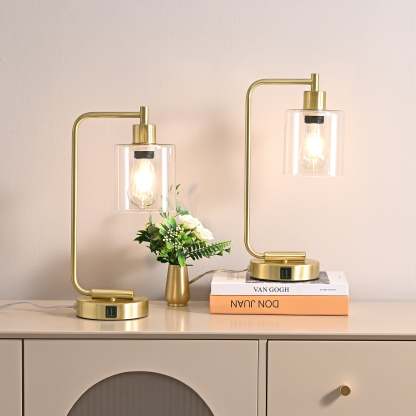 EDISHINE Touch Control Table Lamp Set with USB,Set of 2-HLTL02P