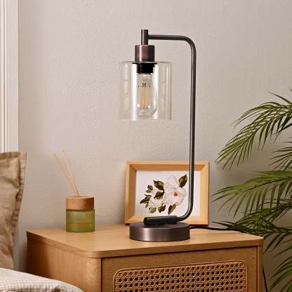 EDISHINE Dimmable Table Lamp with USB,Touch Control-HLTL02T