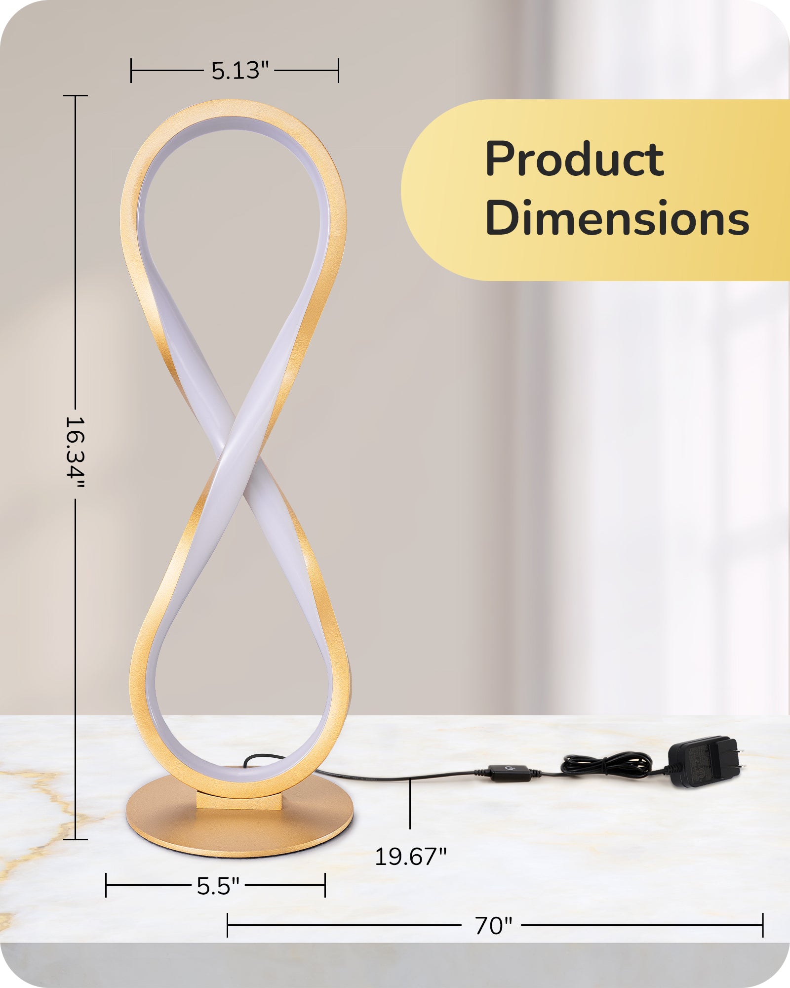 EDISHINE LED  Touch Control Table Lamp-HLTL02V