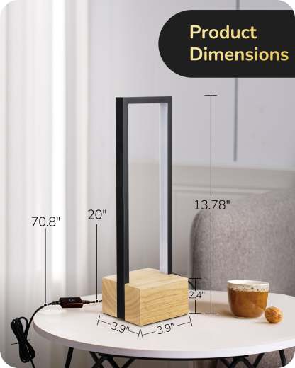 EDISHINE MAX 350LM Dimmable LED Table Lamp with 3 Colors Temperature-HLTL02X