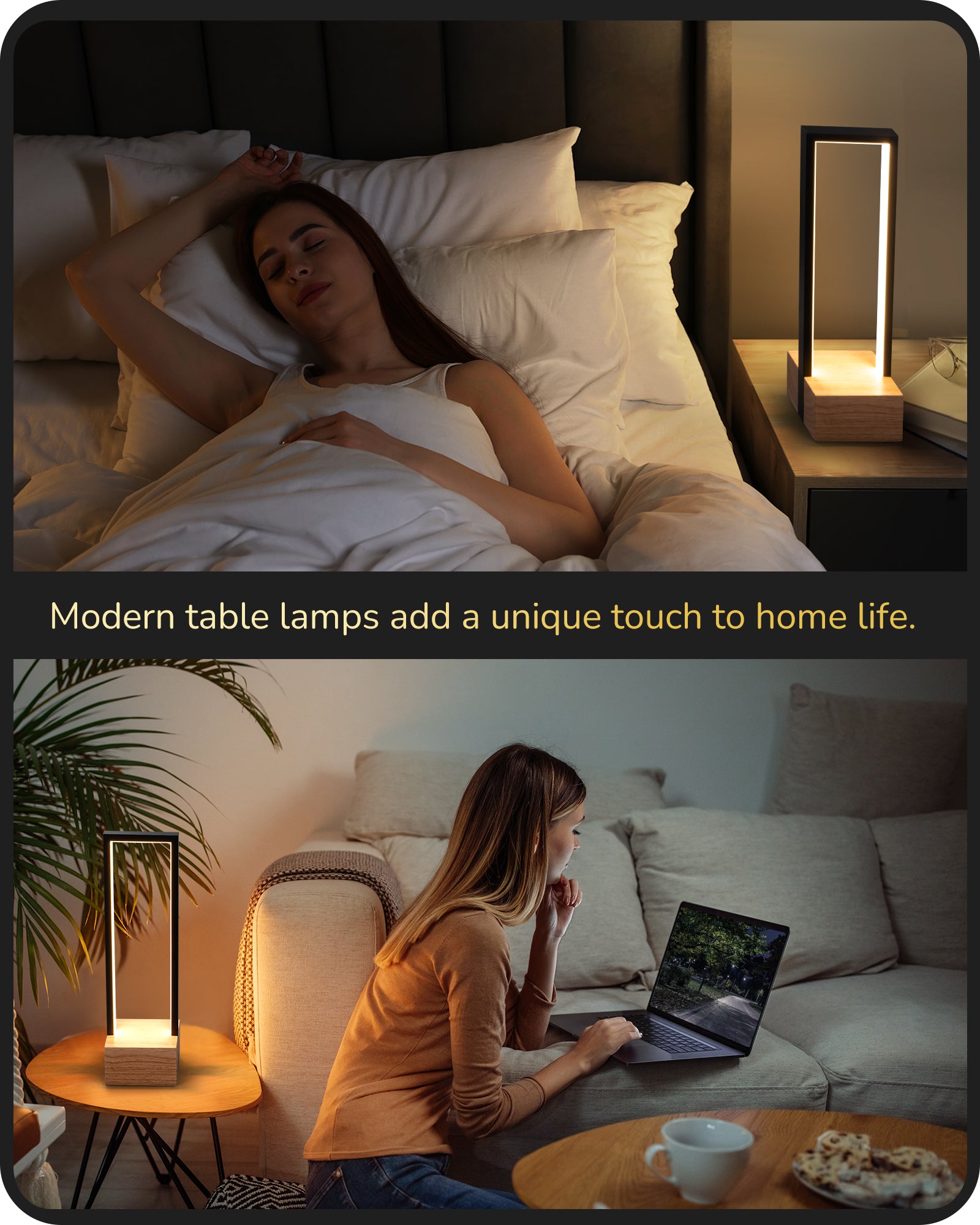 EDISHINE MAX 350LM Dimmable LED Table Lamp with 3 Colors Temperature-HLTL02X