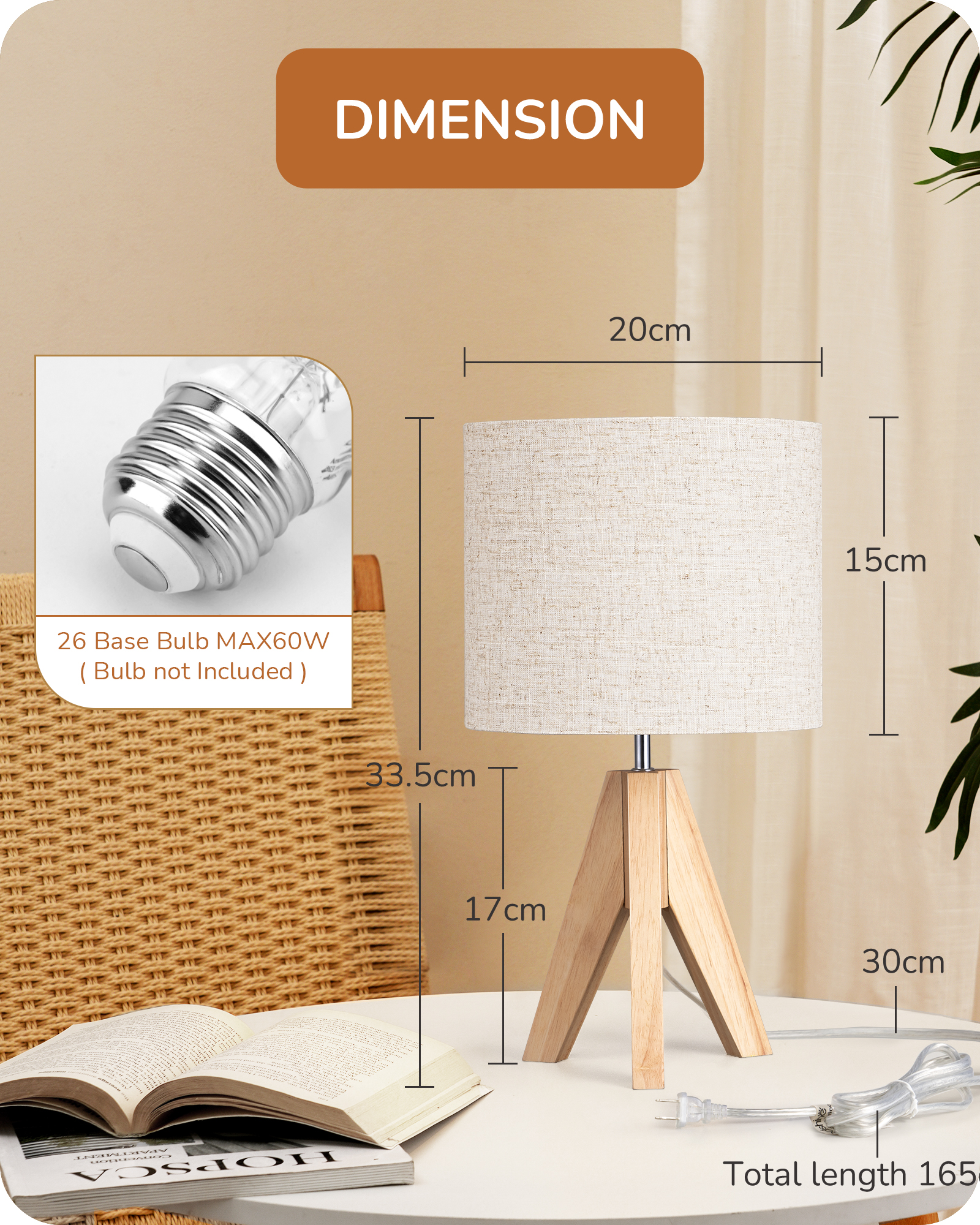 EDISHINE 14.2 Small Table Lamp-HLTL05D1
