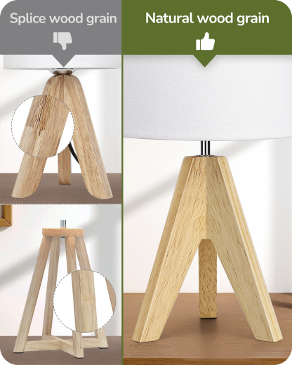 EDISHINE Wood Tripod Table Lamp-HLTL05F1