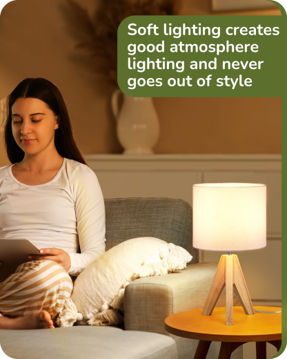 EDISHINE Wood Tripod Table Lamp-HLTL05F1
