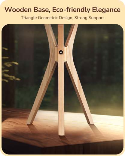 EDISHINE 17.5" Beige Linen Modern Tripod Table Lamp, E26 Base-HLTL05U