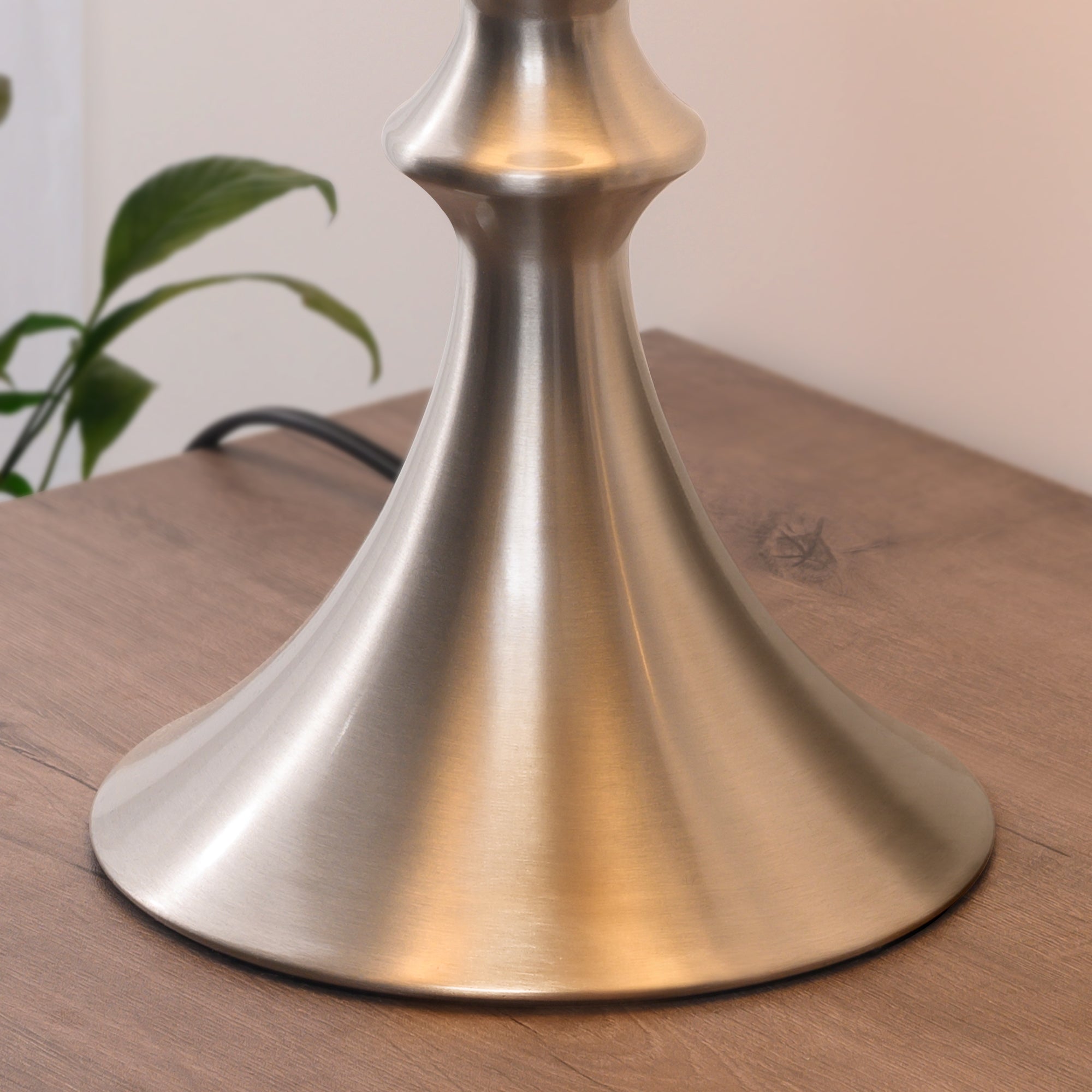 EDISHINE 26.8" Brushed Nickel Table Lamp Set,Set of 2-HLTL06G