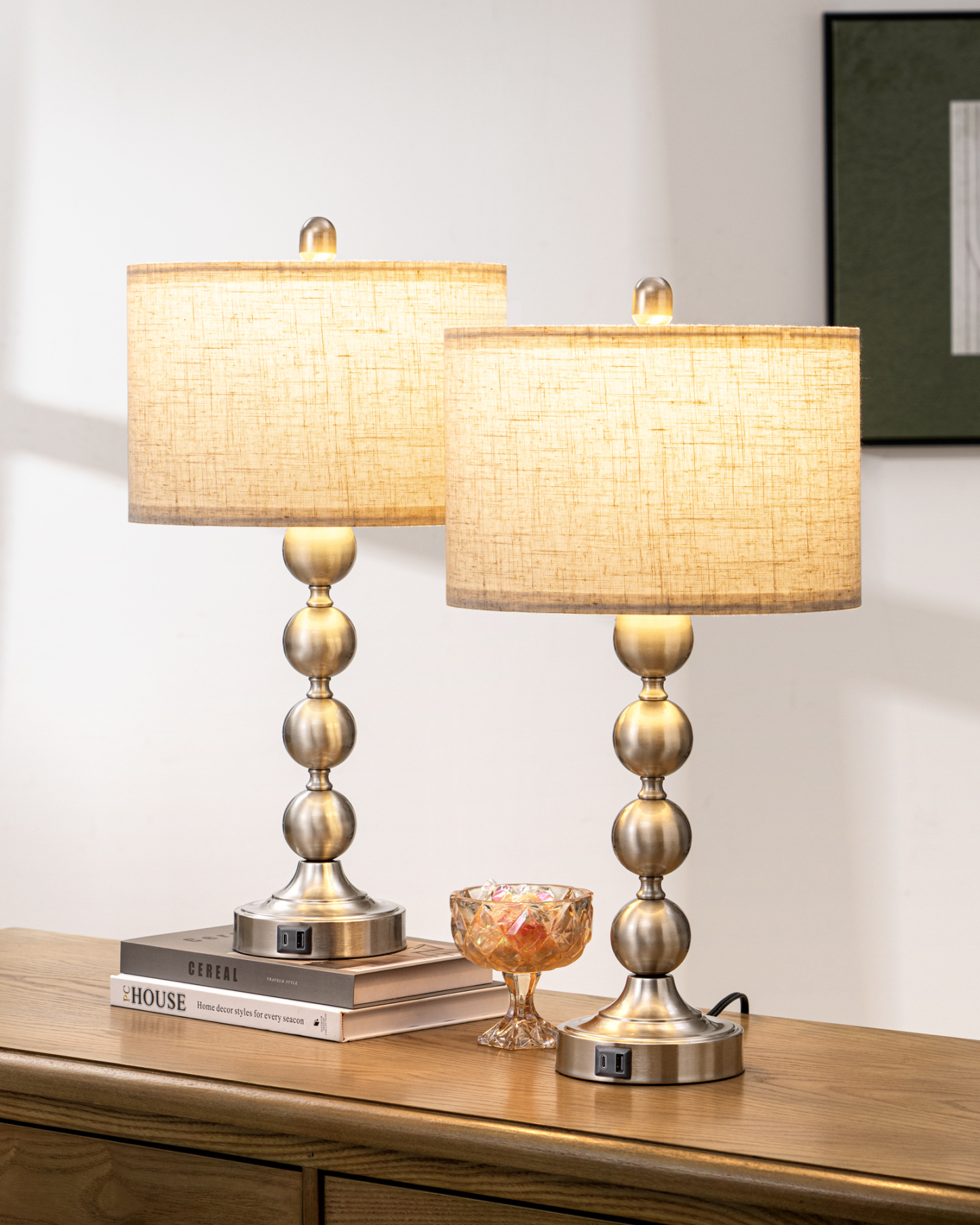 EDISHINE 2 Pack Metal USB Table Lamp-ZHLTL06H2