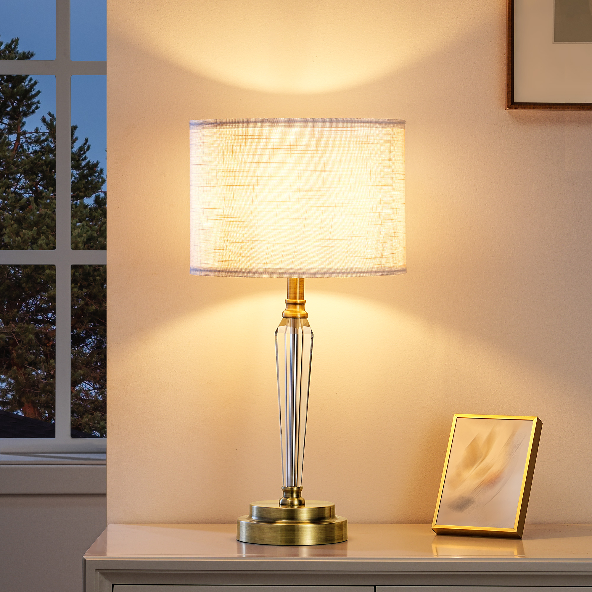 EDISHINE Dimmable Crystal Table Lamp With Touch Control-HLTL06J