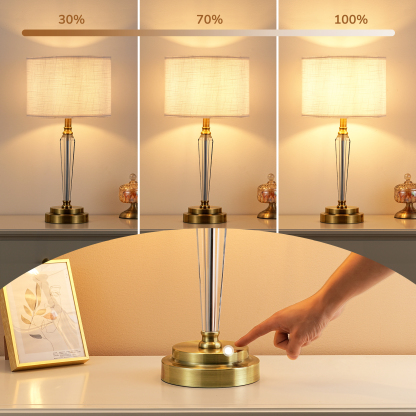 EDISHINE Dimmable Crystal Table Lamp With Touch Control-HLTL06J
