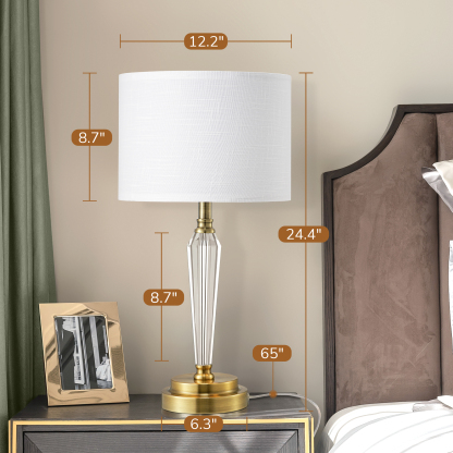 EDISHINE Dimmable Crystal Table Lamp With Touch Control-HLTL06J