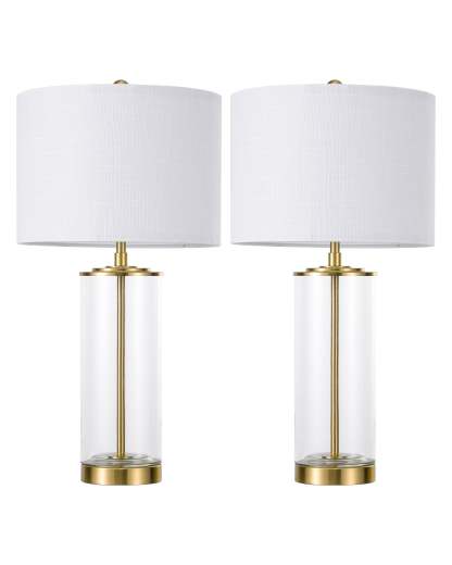 EDISHINE 23.6IN Glass Table Lamp DIY Fillable Base-HLTL07A