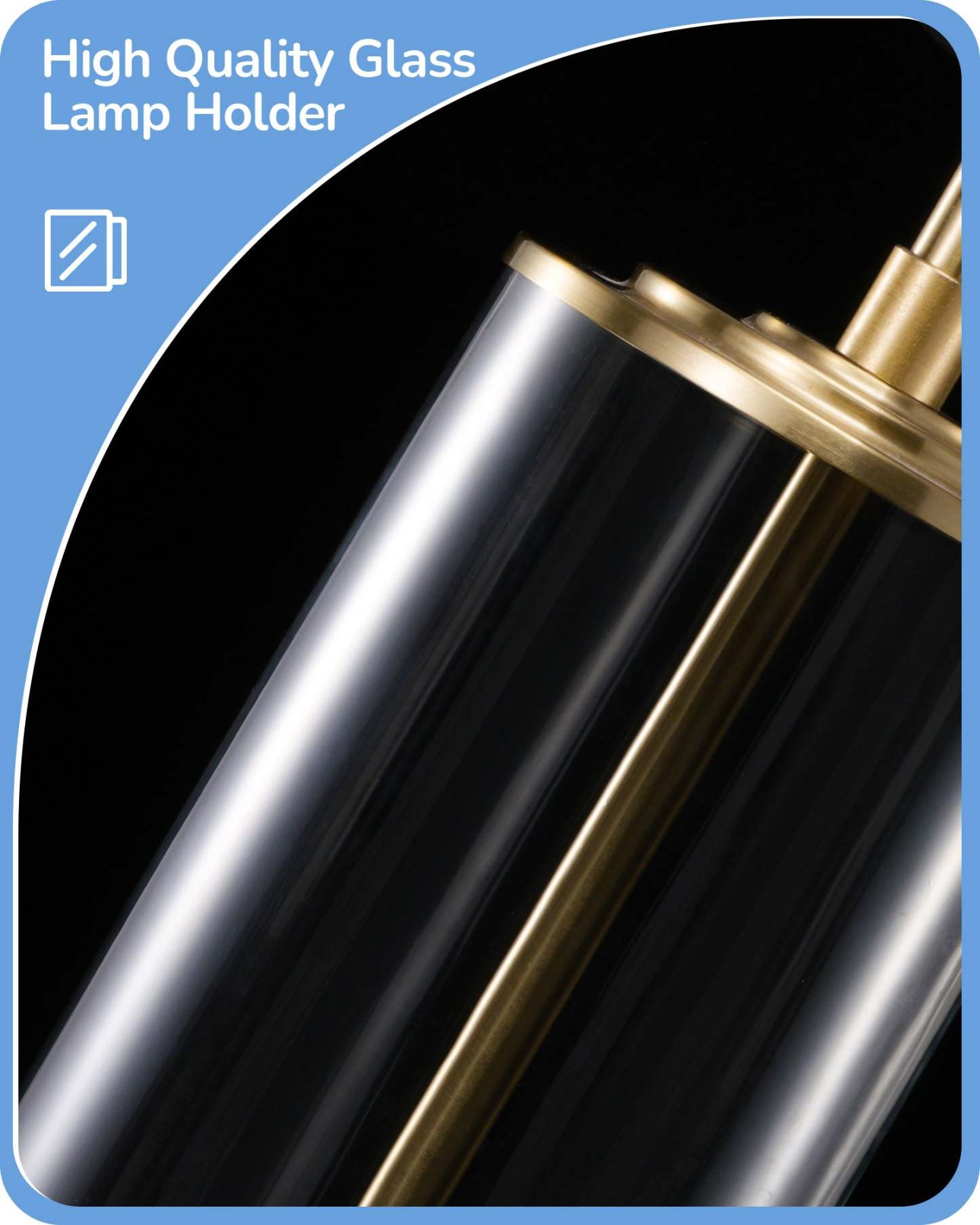 EDISHINE 23.6IN Glass Table Lamp DIY Fillable Base-HLTL07A