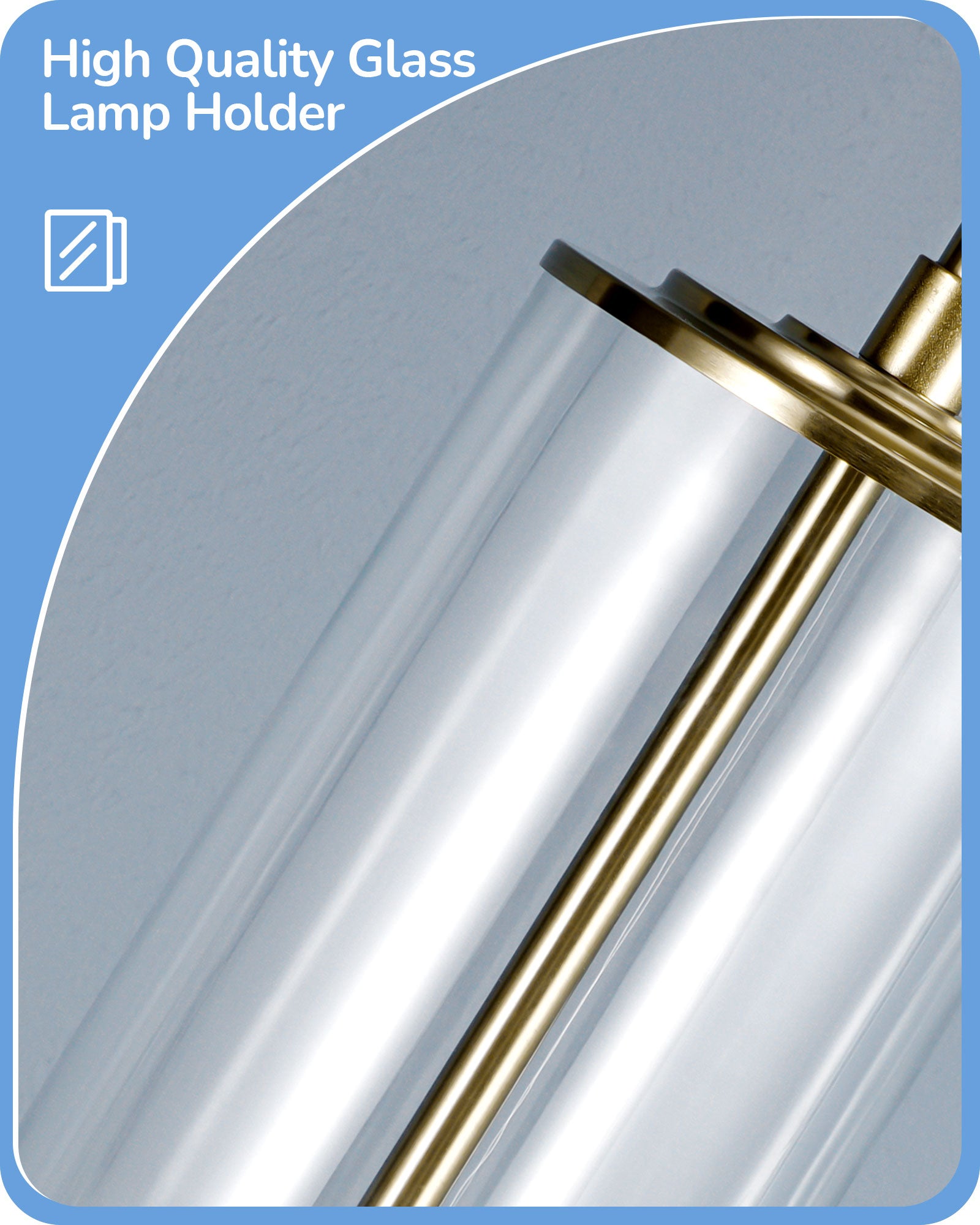EDISHINE 23.6IN Glass Table Lamp DIY Fillable Base-HLTL07A