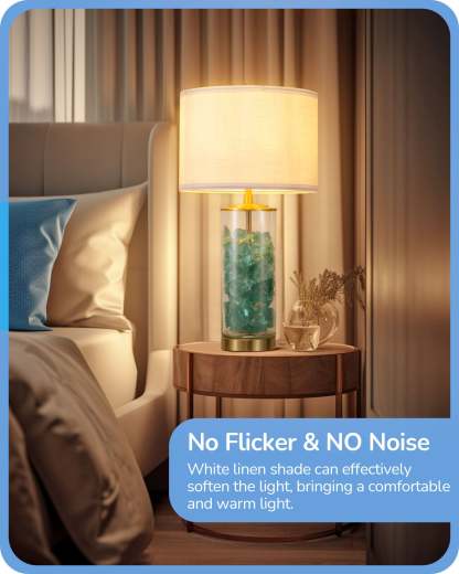 EDISHINE 23.6IN Glass Table Lamp DIY Fillable Base-HLTL07A